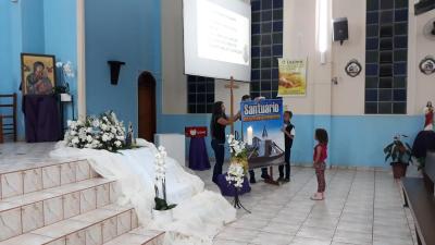 Dezenas de FiÃ©is participaram da abertura do TrÃ­duo em louvor a SÃ£o JosÃ© no Bairro Cristo Rei